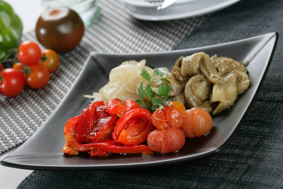 receta de verduras asadas escalibadas