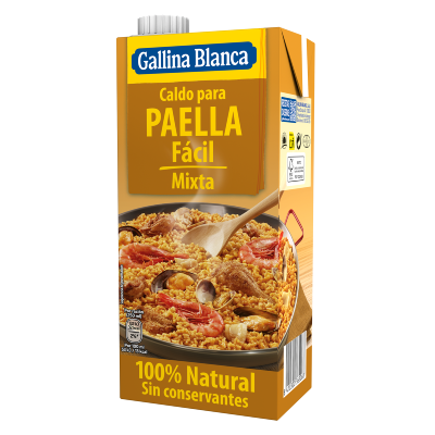 Producto Caldo para Paella Fácil Mixta 100% Natural de Gallina Blanca