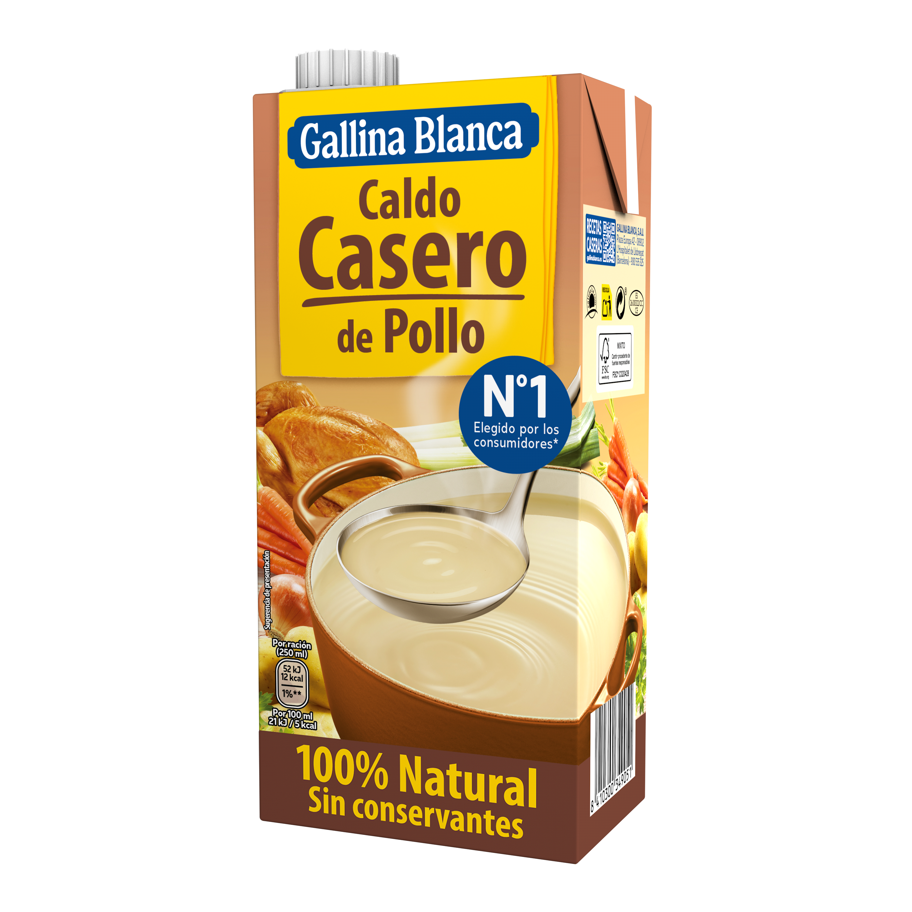 Caldo Casero de Pollo 100% Natural