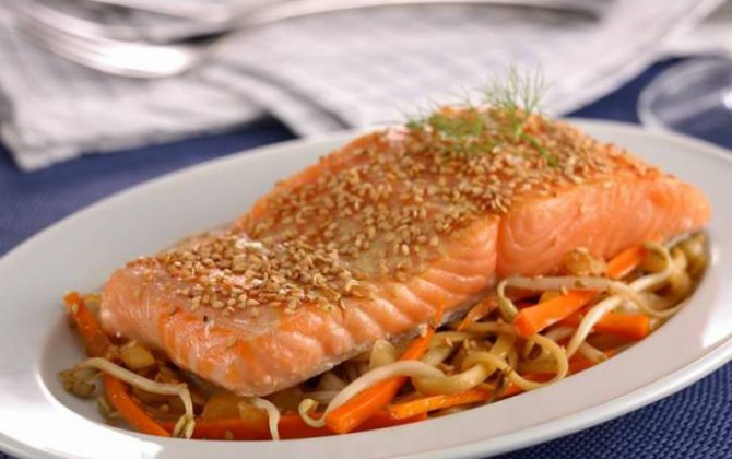 receta de salmón con sésamo y soja