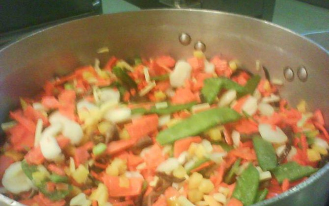 salteado de verduras con curry