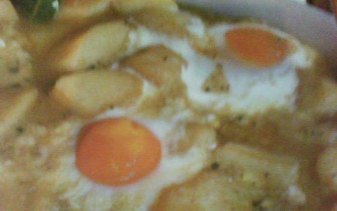 patatas al horno con huevos