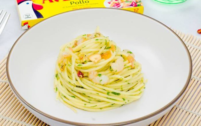 receta_espaguetis con gambas al ajillo_gallina blanca