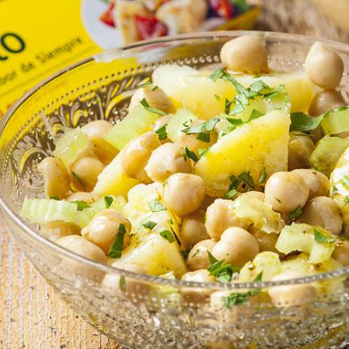 Ensalada de garbanzos con bacalao