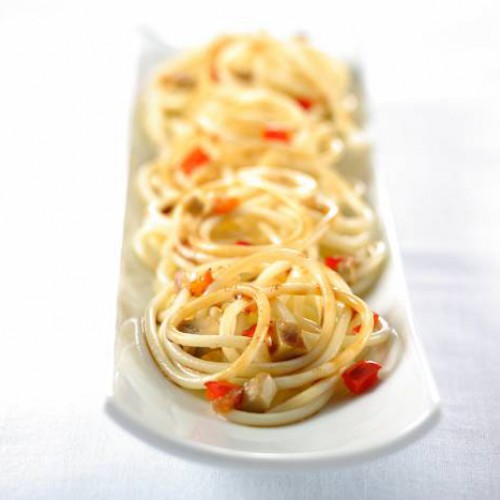 espaguetis con salsa de verduras