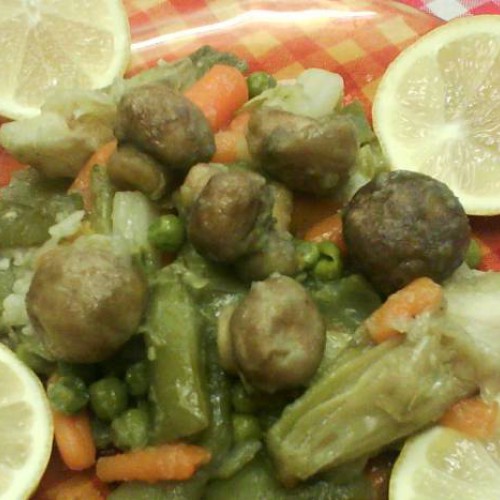 menestra de verduras con champiñones