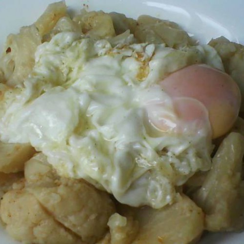 coliflor con huevo