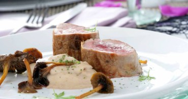 Solomillo de cerdo con puré de castañas