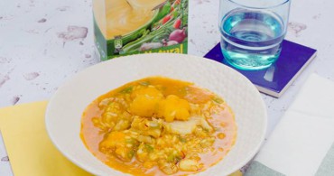 Arroz con bacalao y coliflor