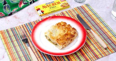 Bodegón hojaldre relleno de pollo y verduras