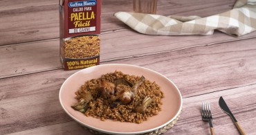 Arroz con conejo y alcachofas 