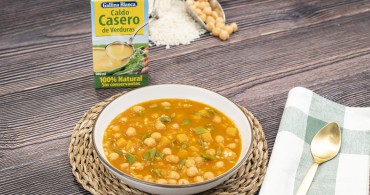 Garbanzos con arroz y verduras con producto