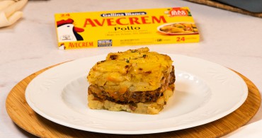 Emplatado con producto pastel de carne con patatas