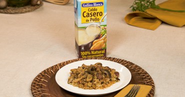 Emplatado con producto arroz con setas