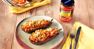 Berenjenas rellenas de carne y verduras