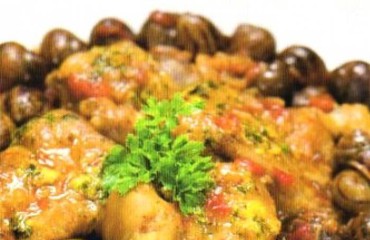 manitas de cerdo con caracoles