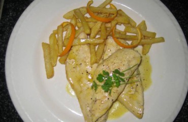 solomillos de pollo a la naranja para chao