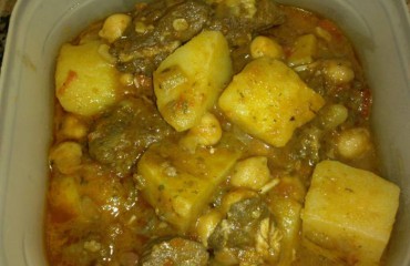 ternera guisada con garbanzos