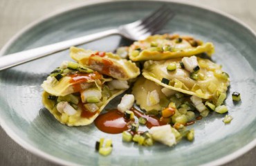 raviolis rellenos de pescado