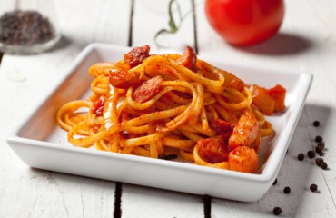 Tallarines a la amatriciana