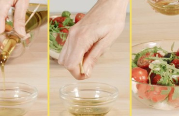 Ensalada caprese con búfala y tomates cherry