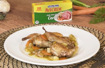 Emplatado con producto codornices en escabeche