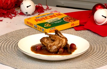 Emplatado con producto codornices en salsa